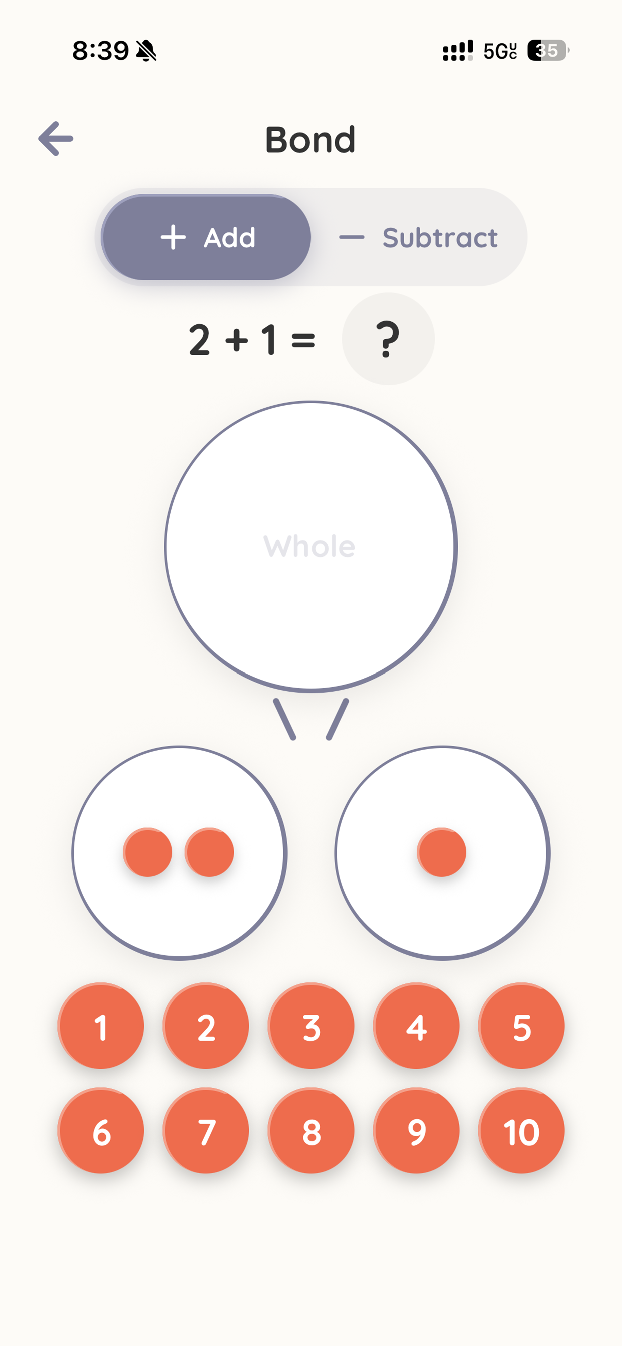 Number Bonds Screen