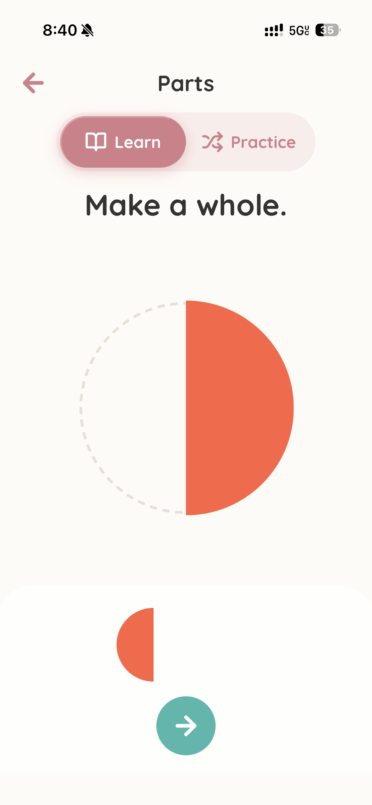 Fractions Screen