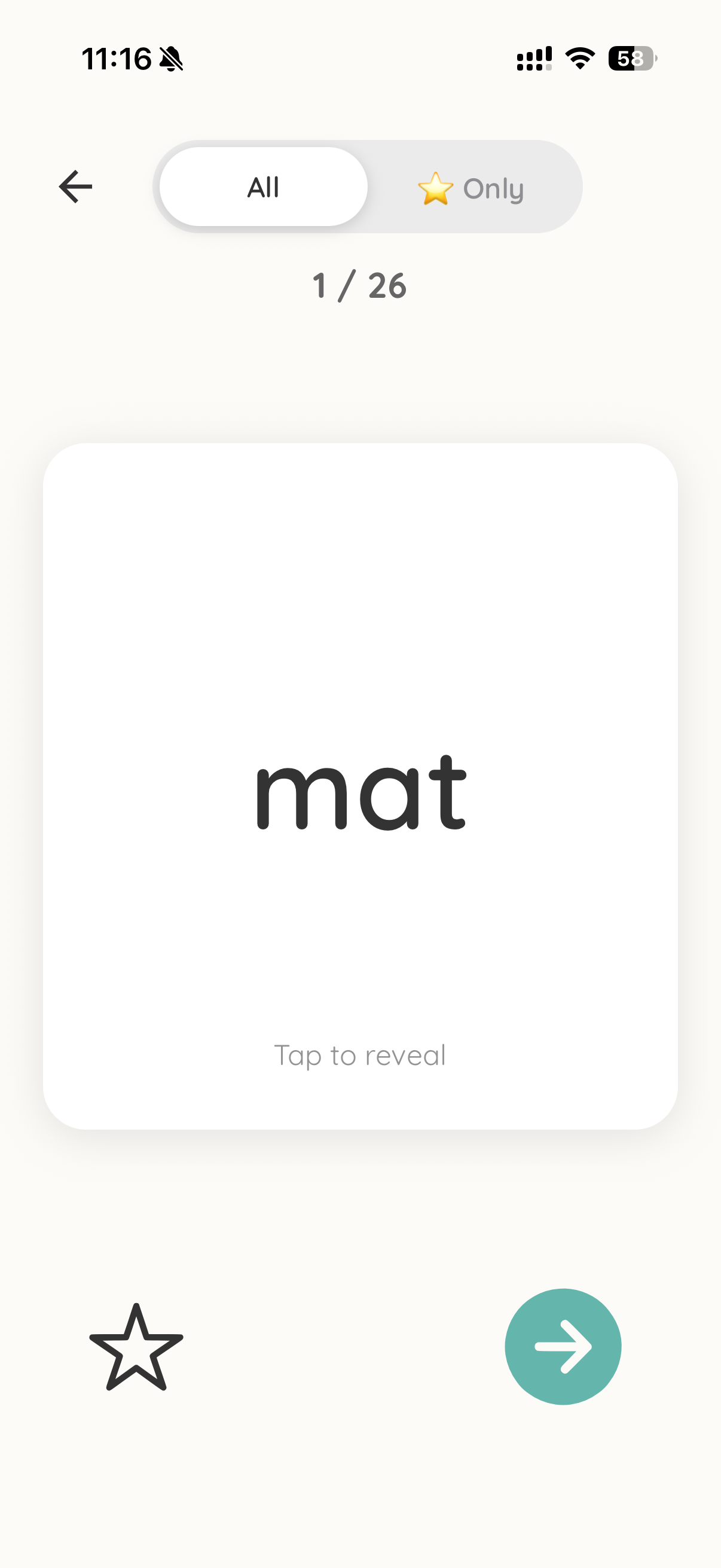 Clean Reader Word Cards